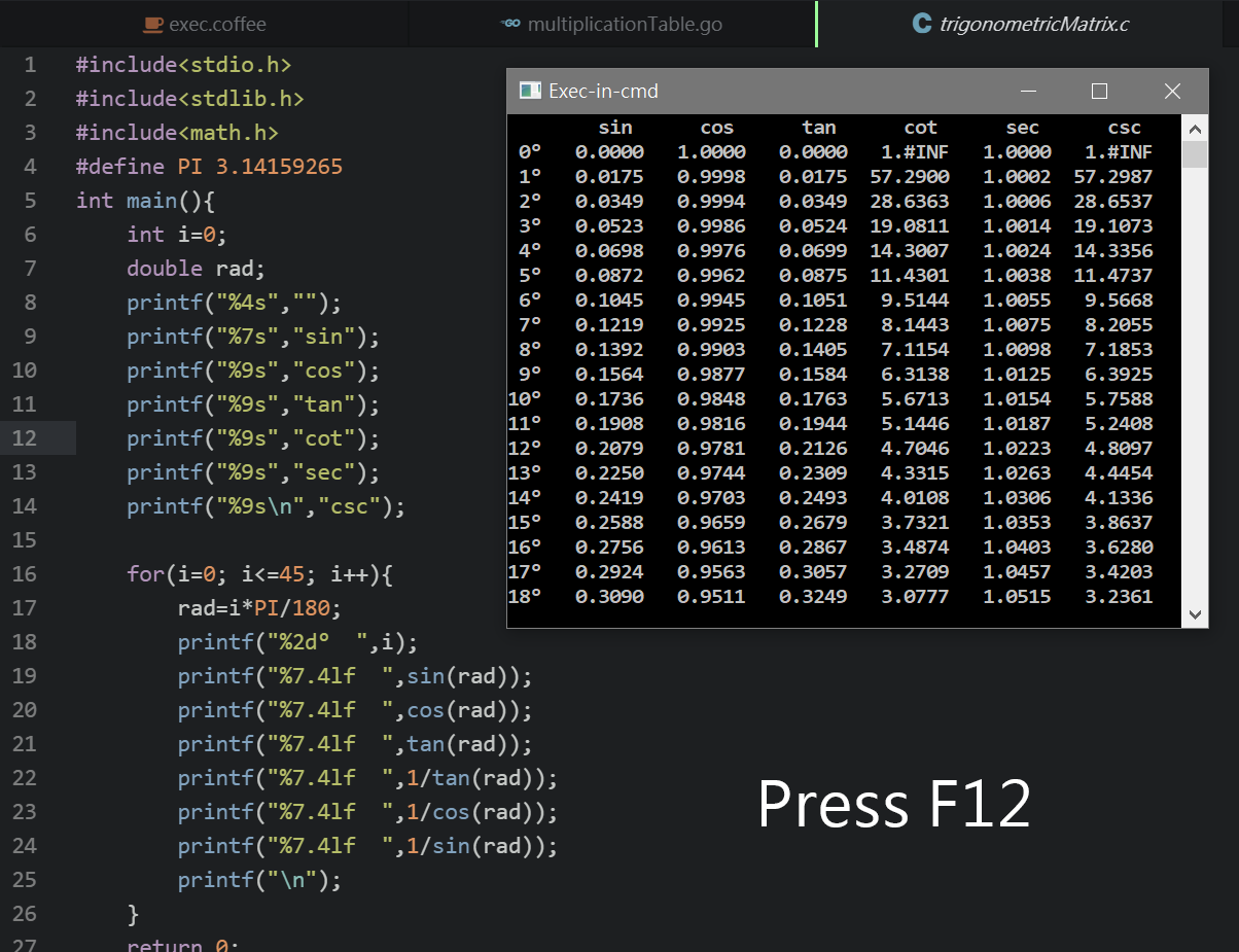 GitHub - Hadname/exec-in-cmd: Press F12 to run code (C, C++, Java