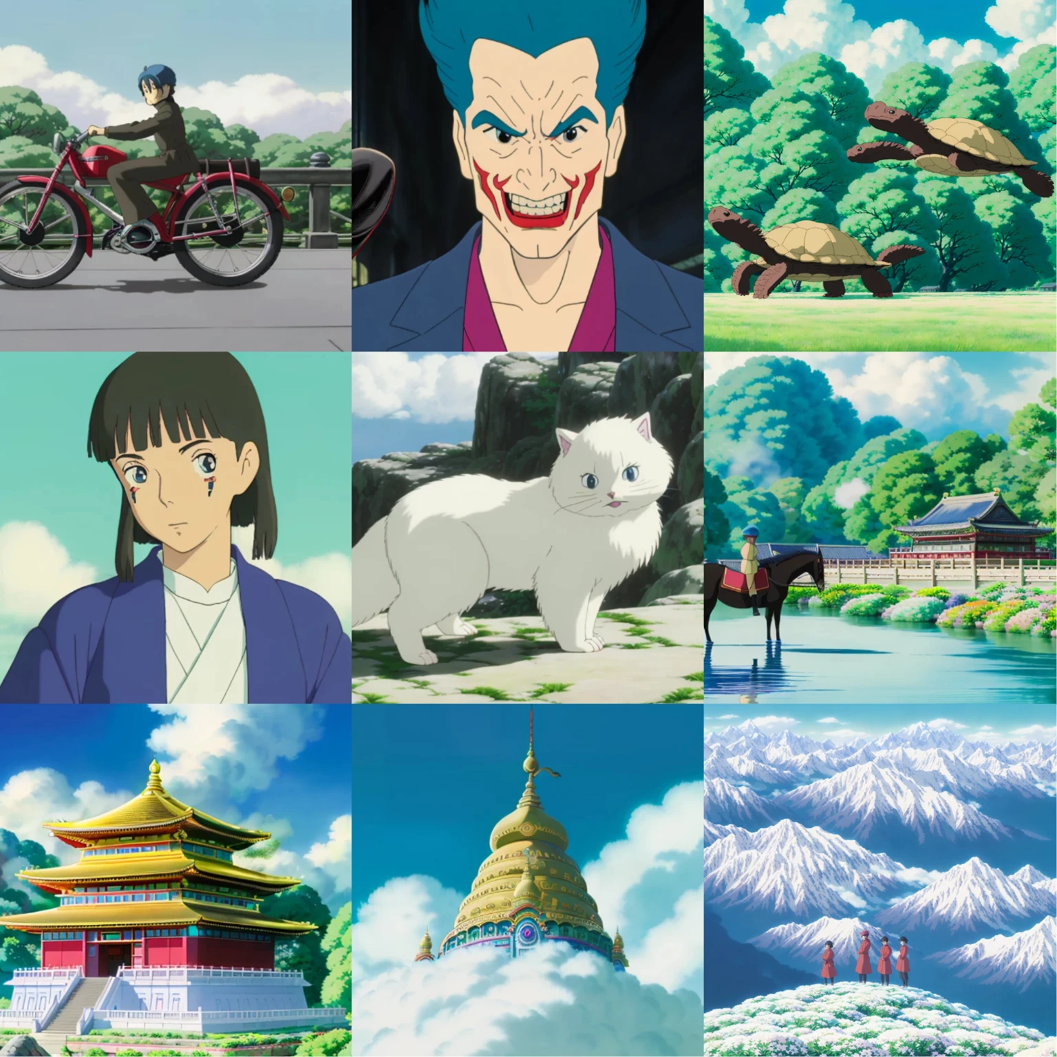 Example of images created using Ghibli Diffusion model.