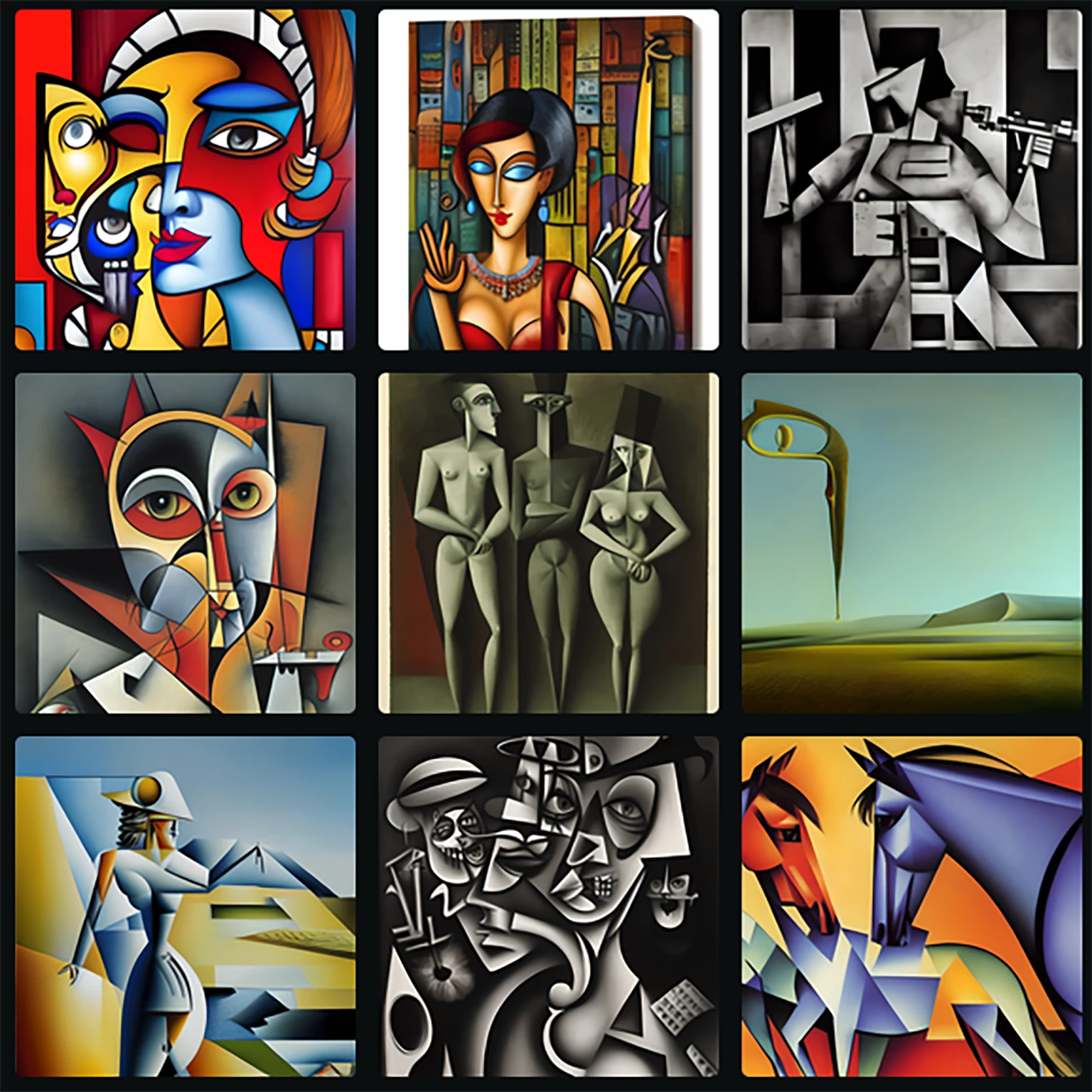 Example of images created using ModernArt Diffusion model.