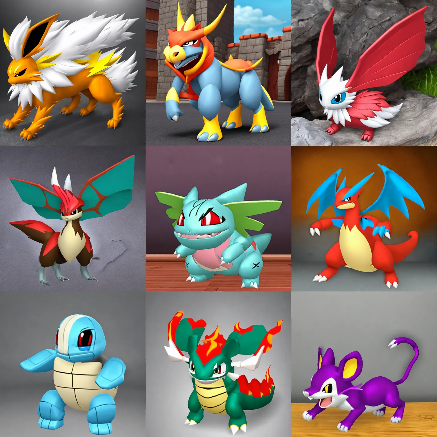 Example of images created using Pokemon3D model.