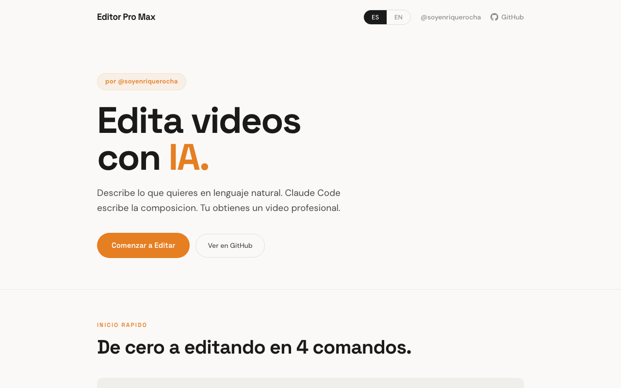 Editor Pro Max — Landing Page