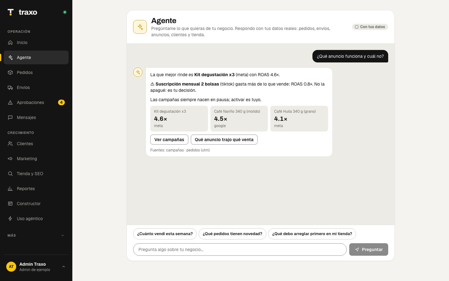 Agent: chat with your business