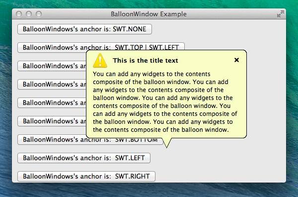 Screen Shot of the BalloonWindow Widget