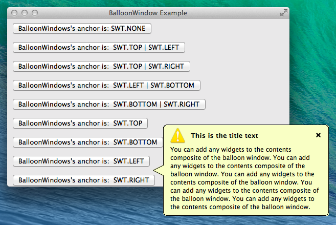 Screen Shot of the BalloonWindow Widget