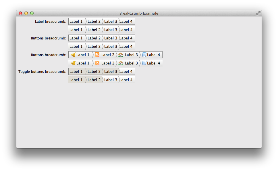 Screen Shot of the BreadCrumb Toolbar