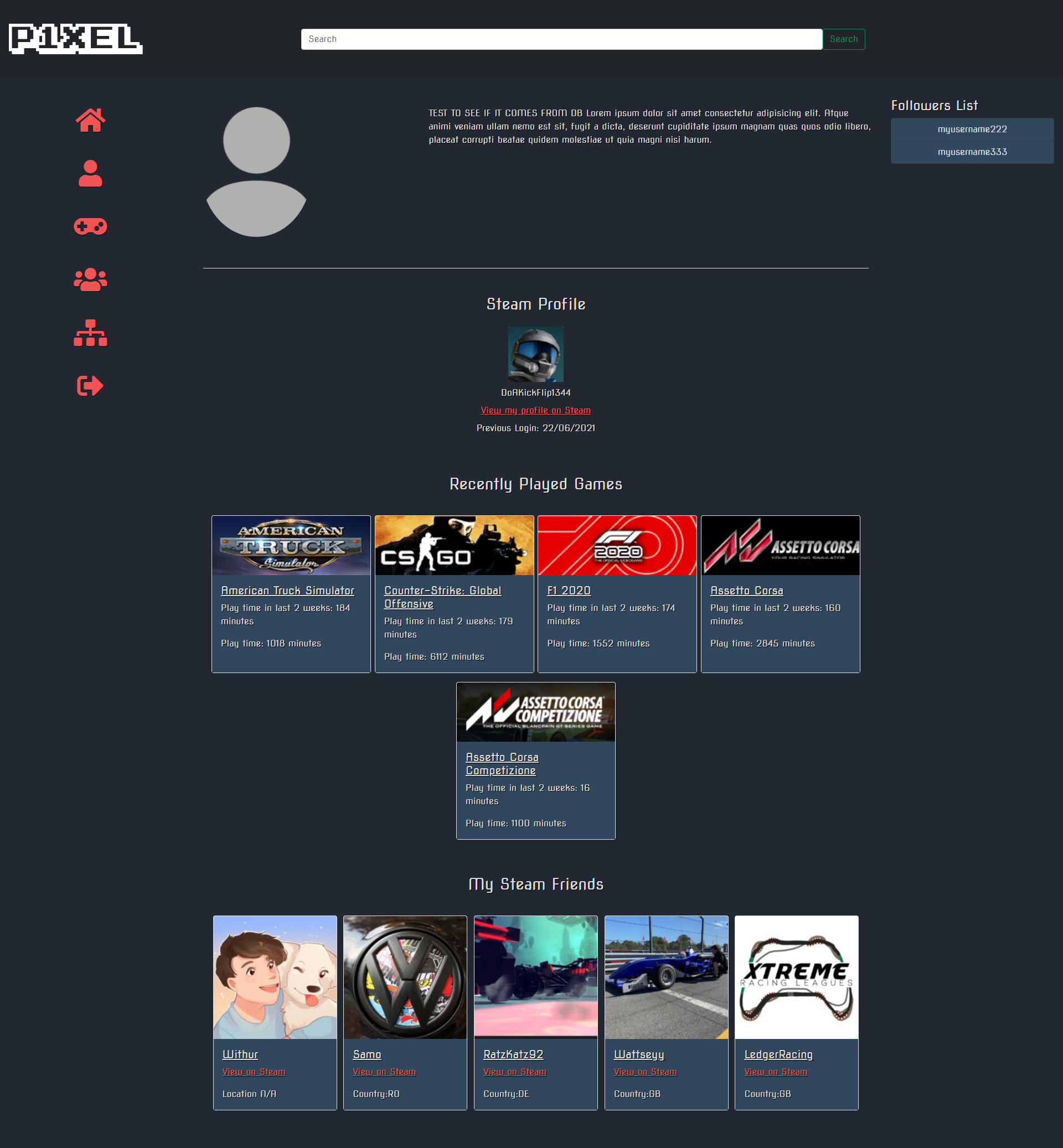 Profile Page