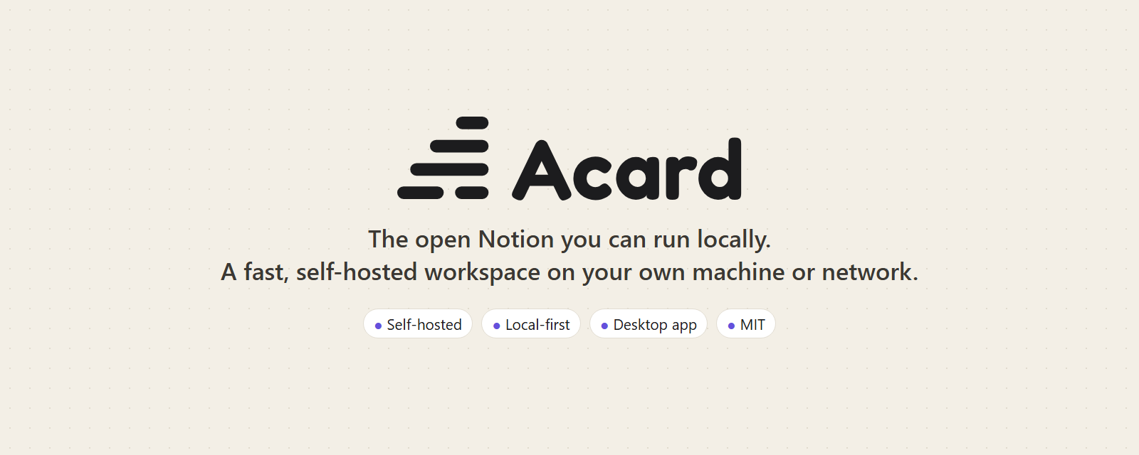 Acard - the open Notion you can run locally