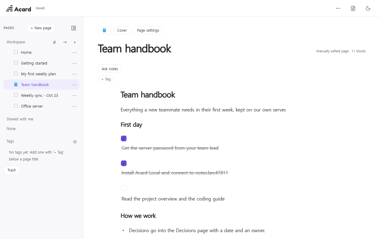 The editor in a desktop browser