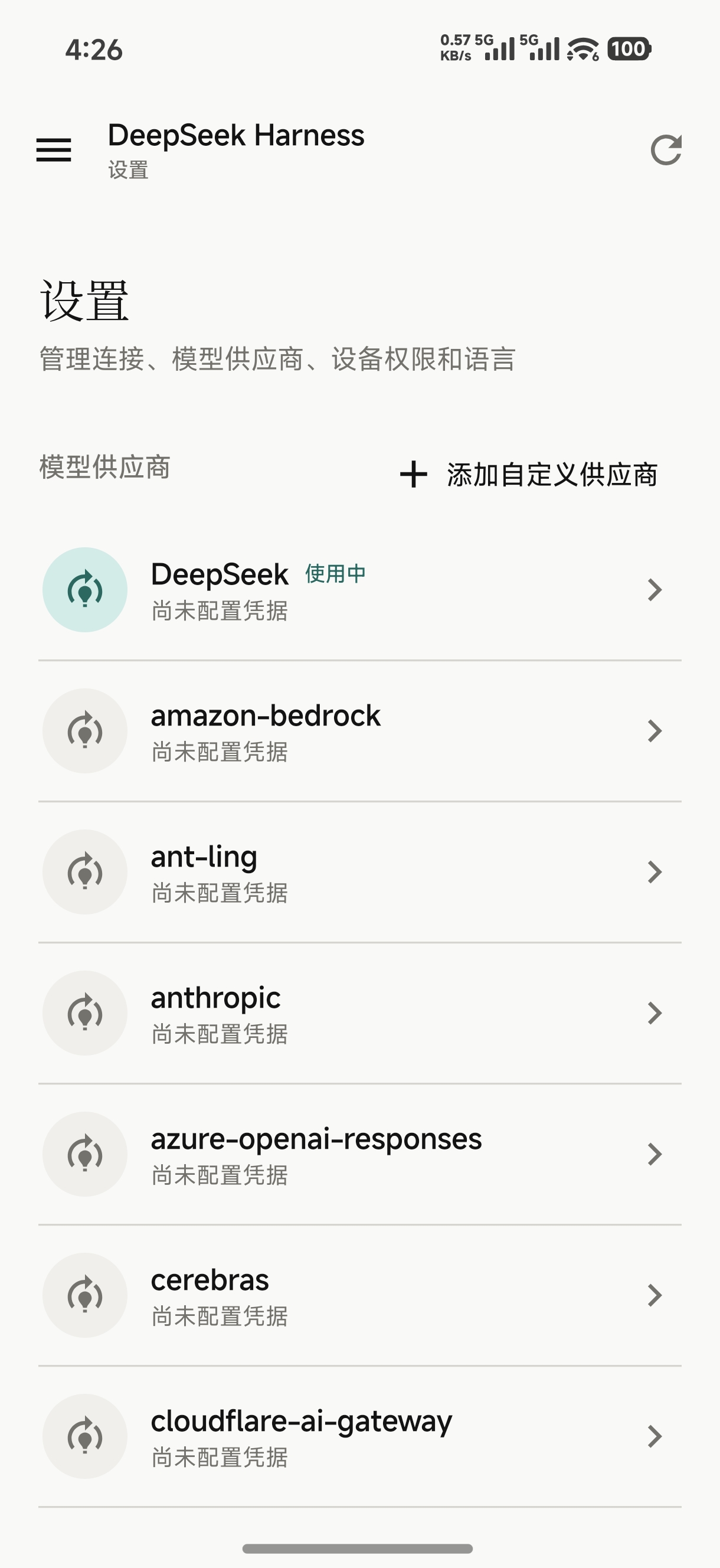 模型供应商设置
