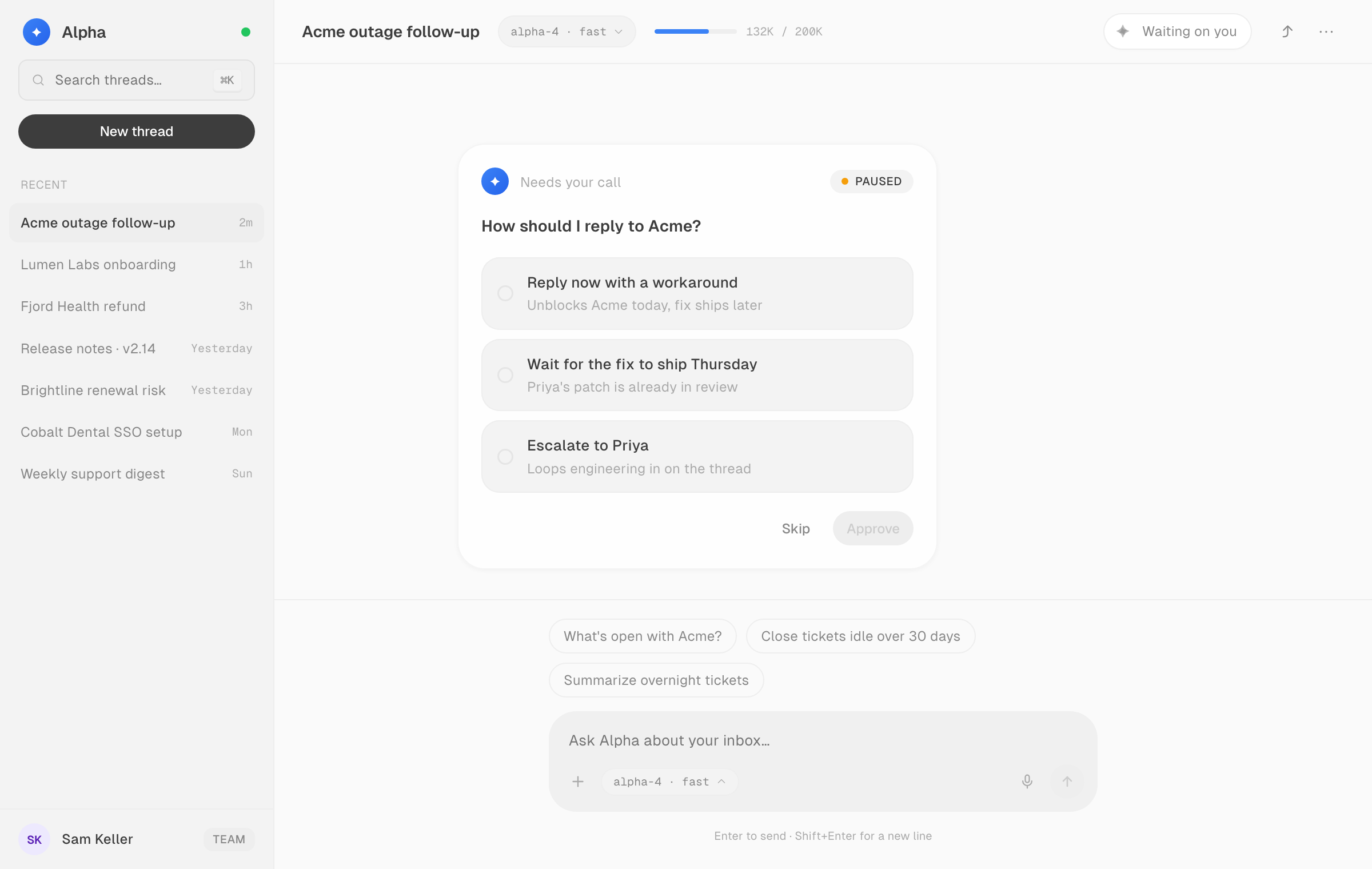 The Chat example screen, built entirely from the kit