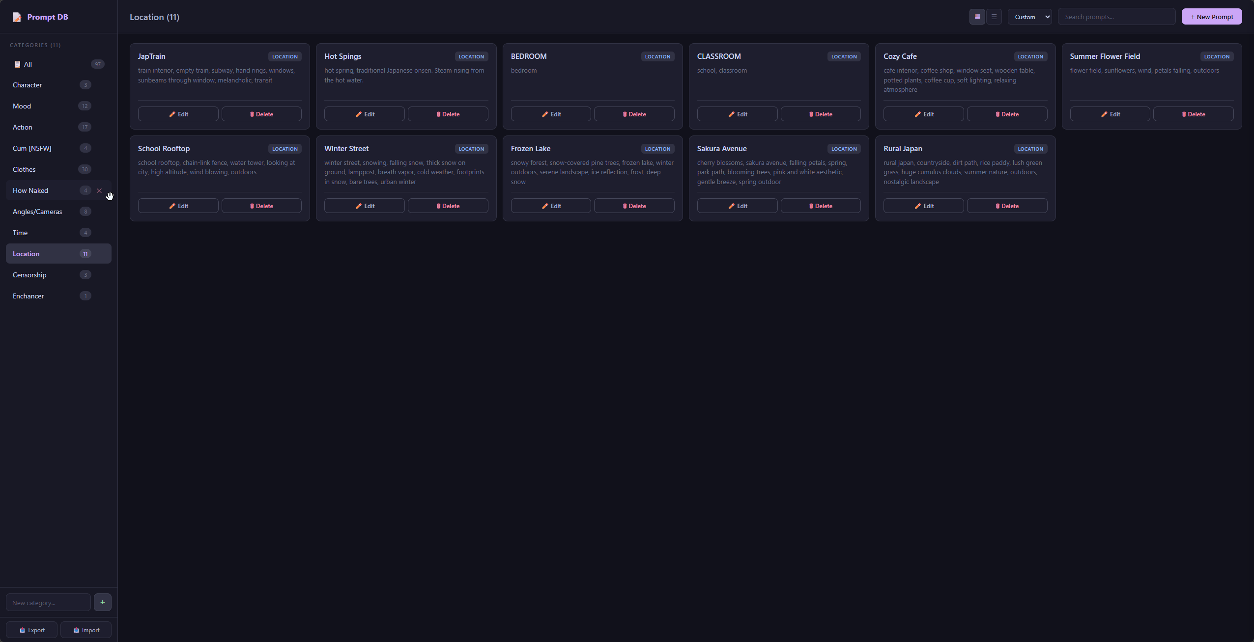 Prompt Database Manager