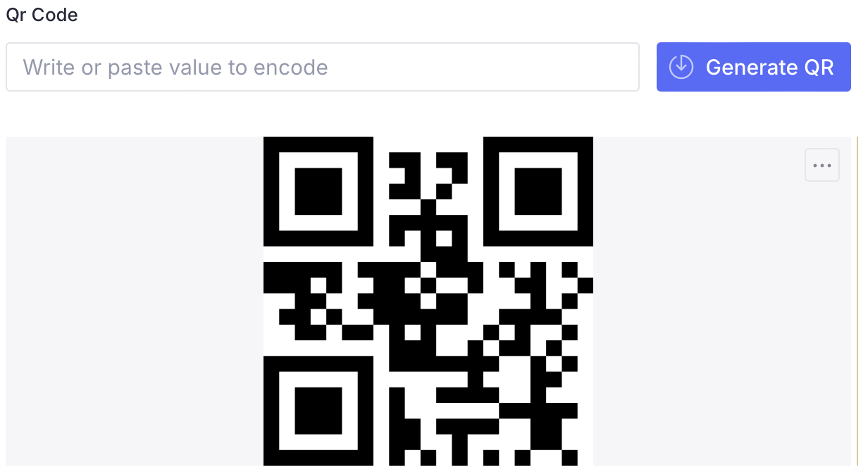 QR generator plugin in use