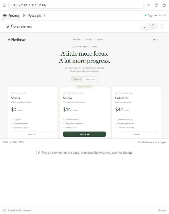 Compact preview toolbar