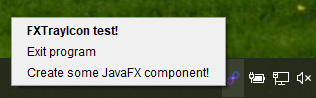FXTrayIcon menu example