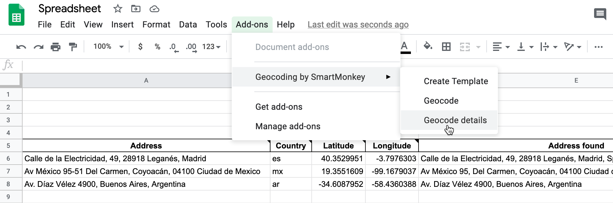 Geocoding by SmartMonkey screenshot