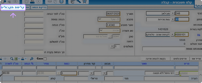 כפתור קבלת תשלום