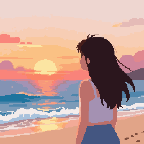 Pixel Art Generator 输出的动漫人物像素画示例