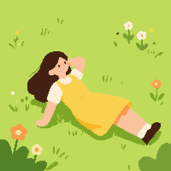 Pixel Art Generator 输出的草地人物像素画示例
