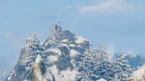 A gull flown over the mountains