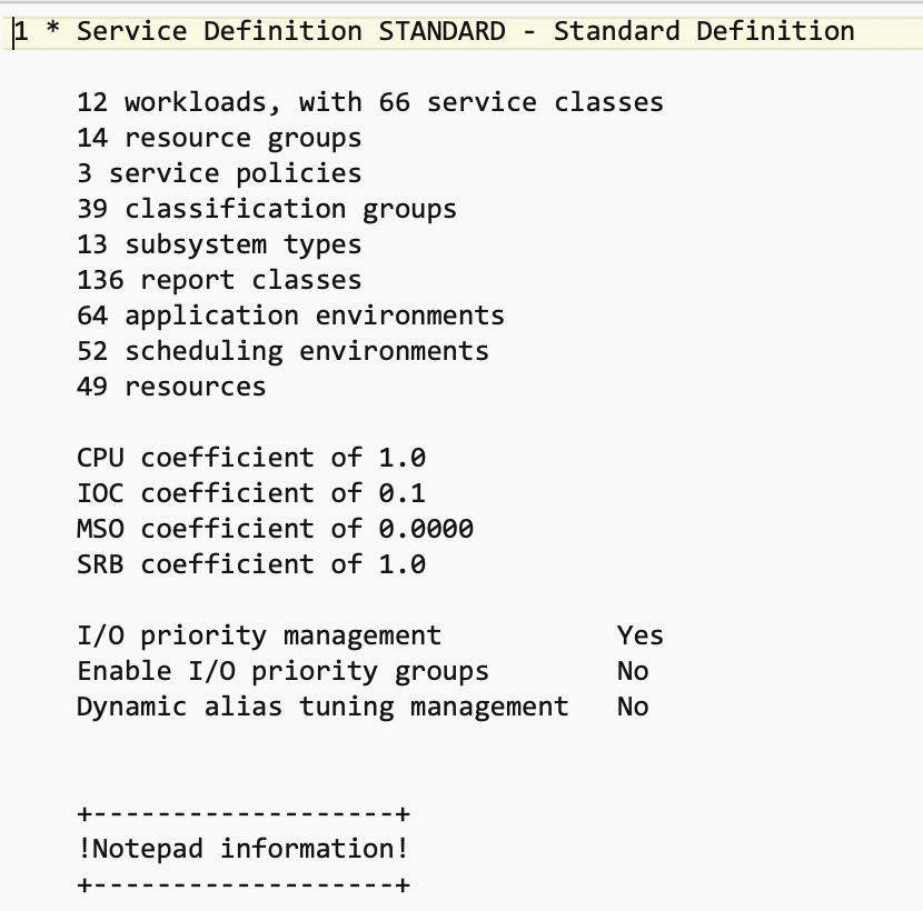 Screenshot first lines of WLM Report File