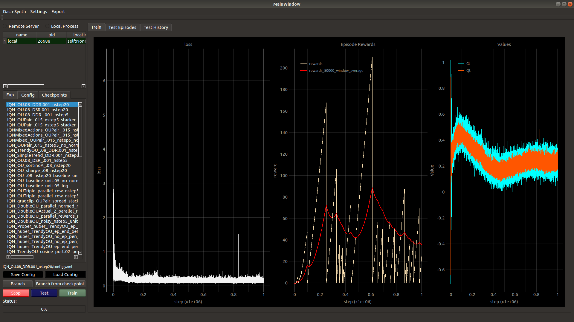 dashboard training logs tab