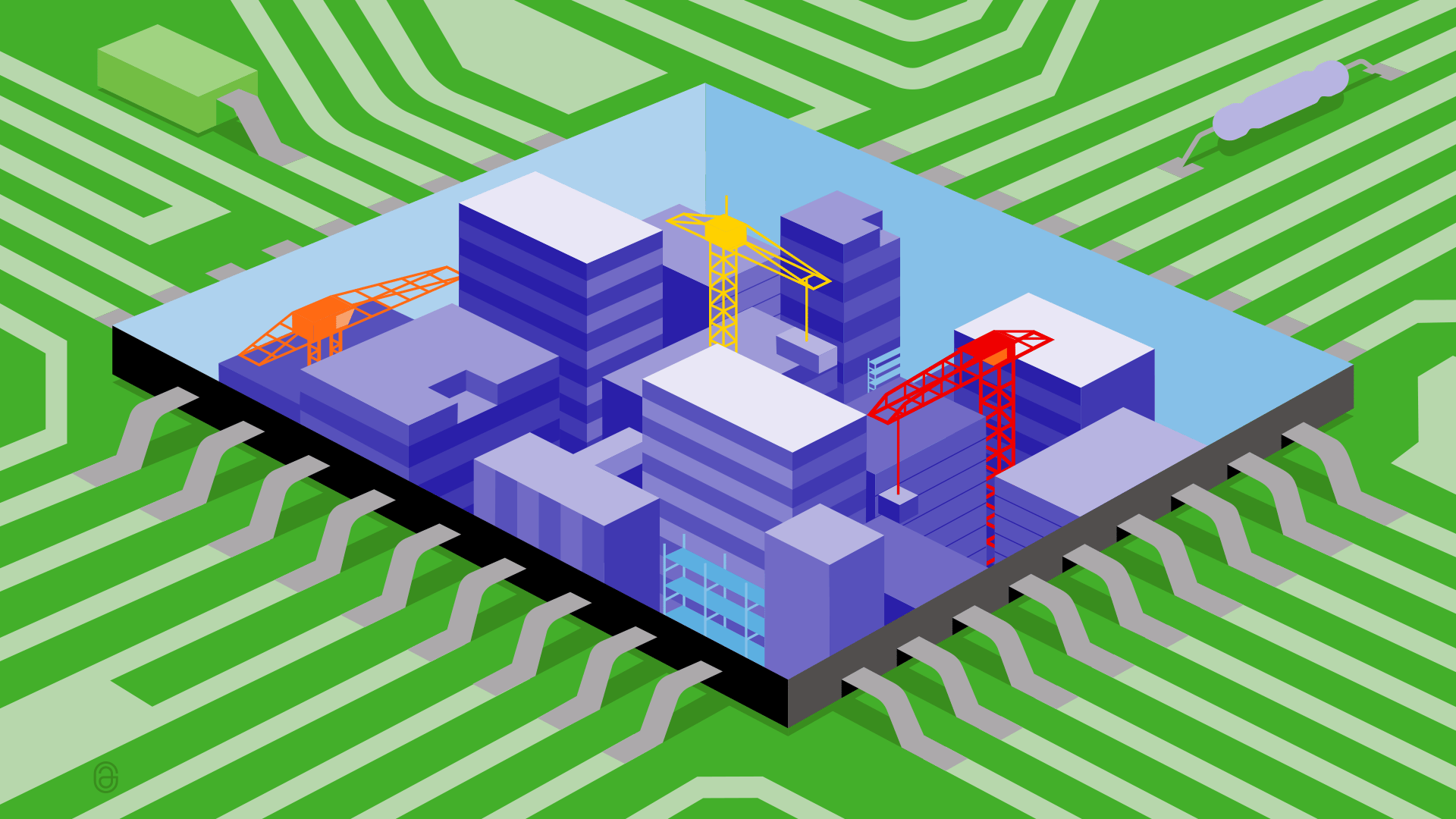 A silicon ingot and wafers showing the crystalline structure