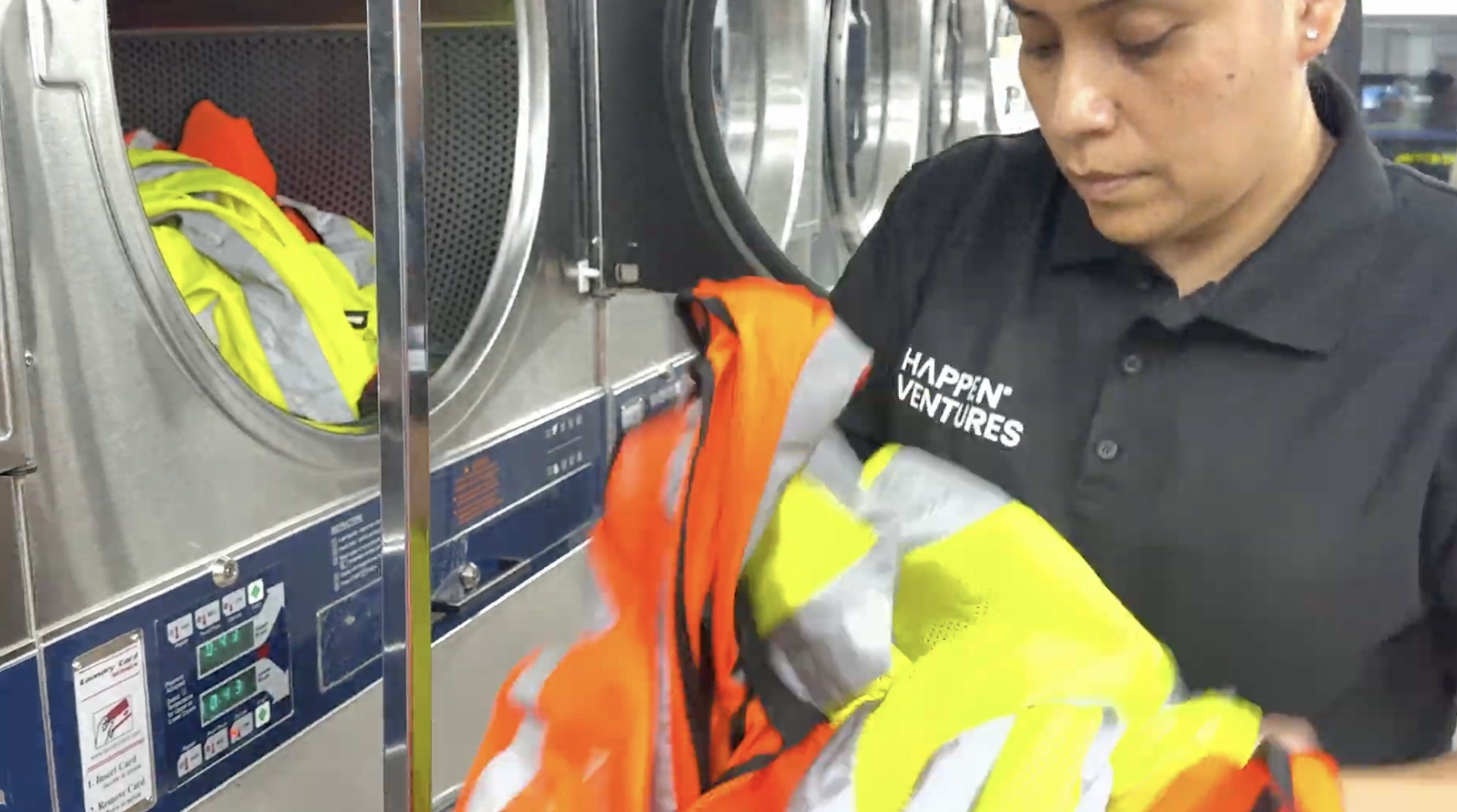 PPE vest reclamation and folding at Happen Ventures