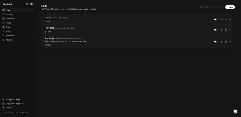 Cal.com bookings, rebuilt