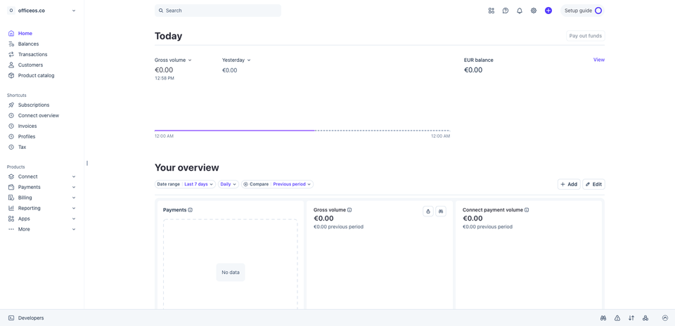 Stripe dashboard, original