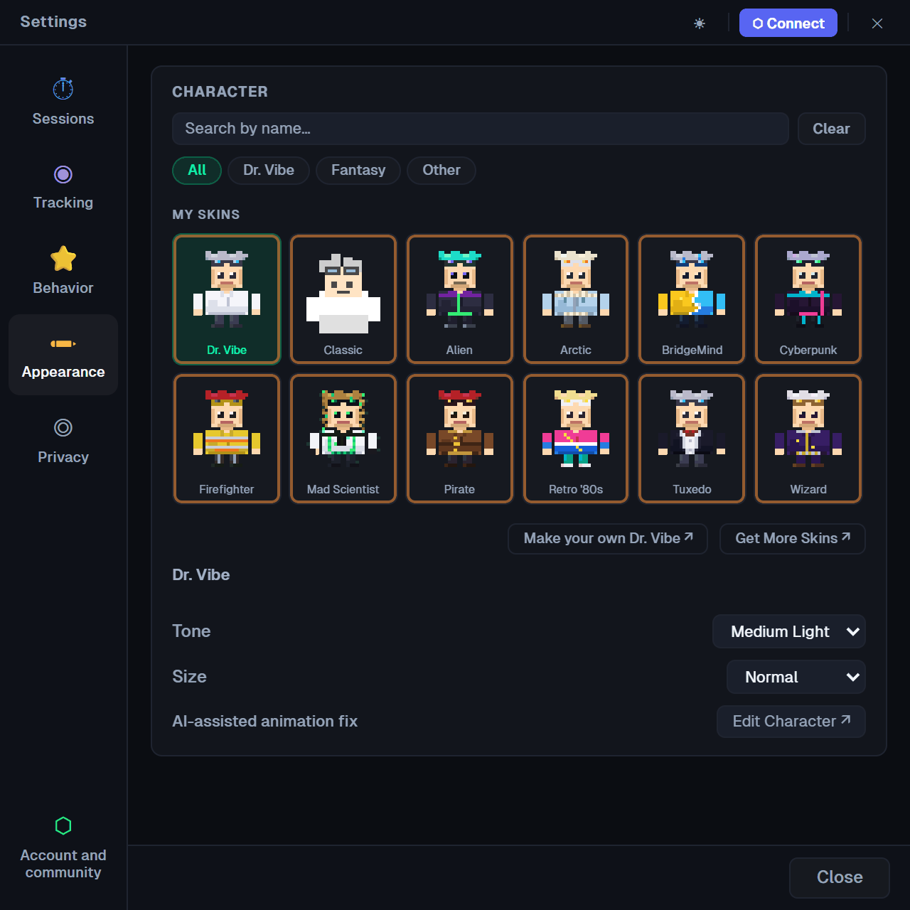 Settings, Appearance tab with the 12 Lab Originals