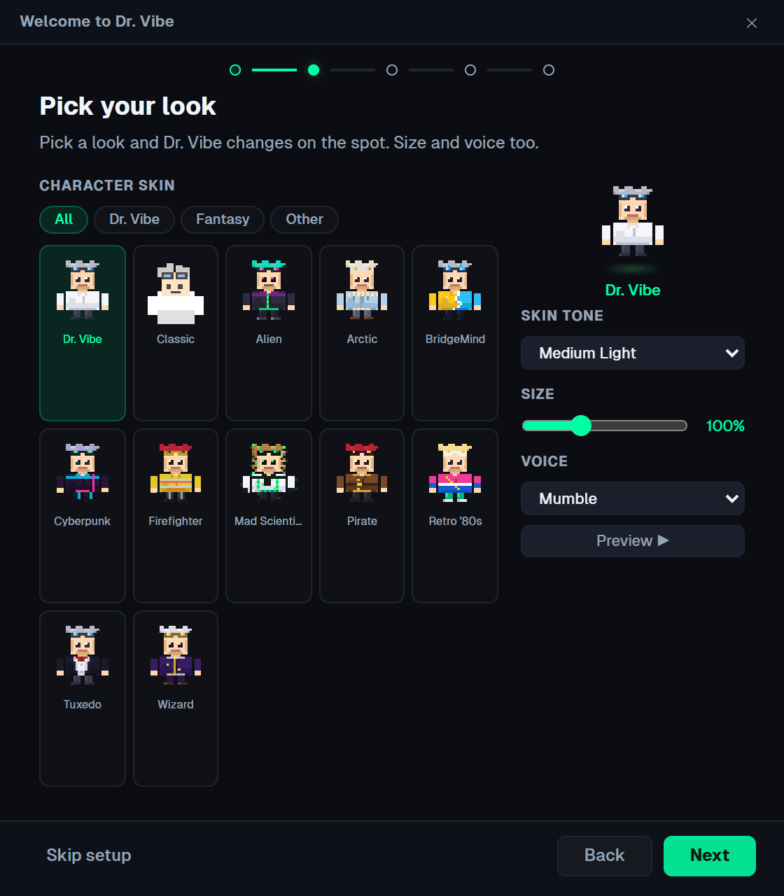 Setup wizard: Pick your look, with the 12 Lab Originals