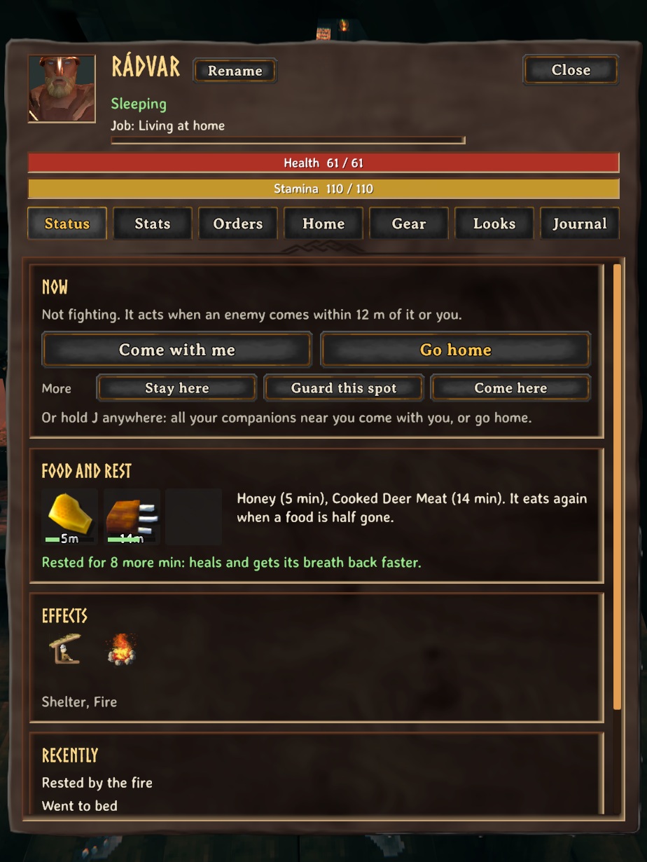 Its menu: what it is doing, its food, what it has done