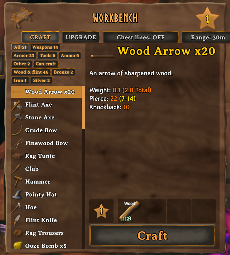 A crafting station with its upgrades round it