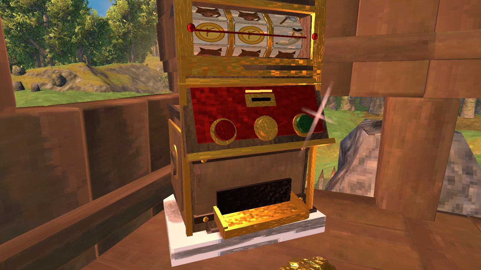 Its reels, its lamps and the coin tray
