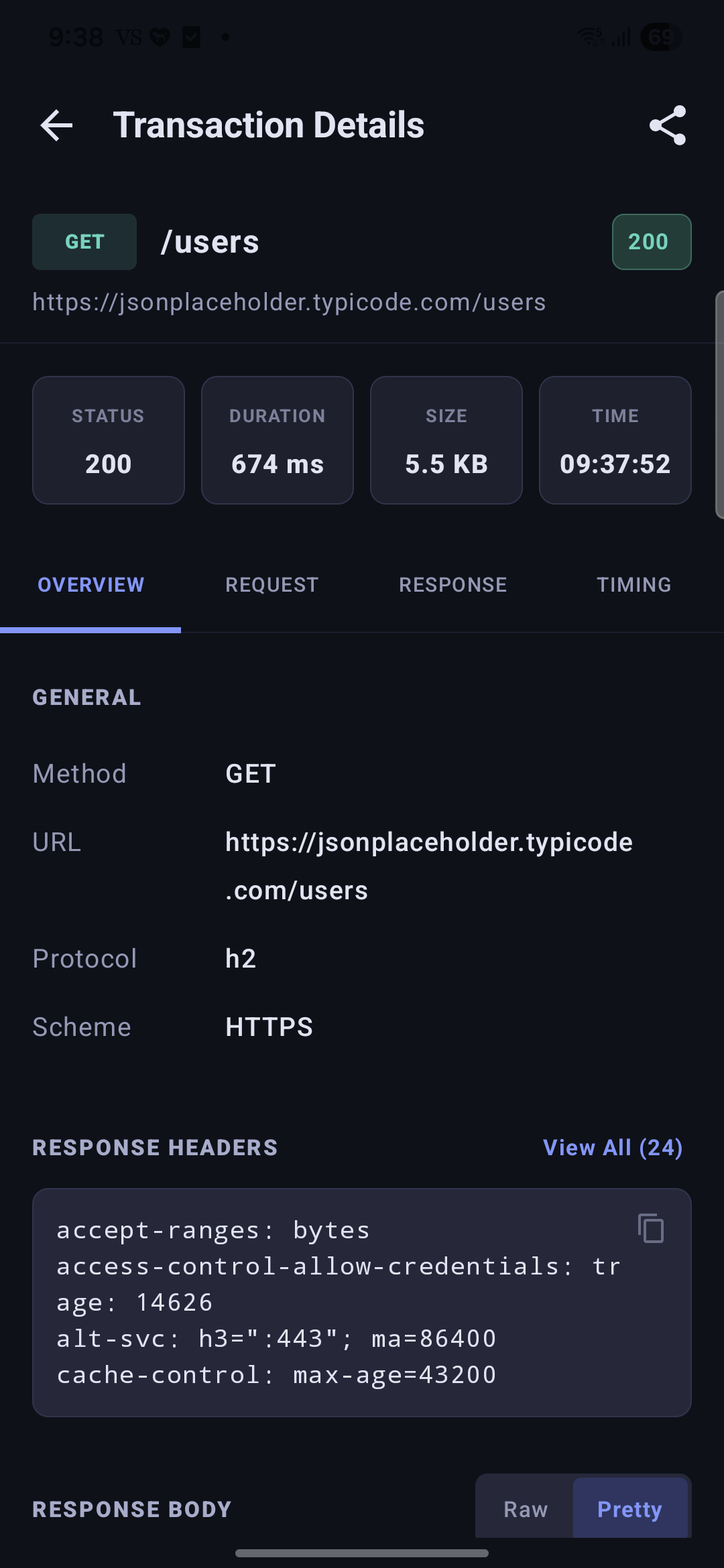 HTTP Request Response Details
