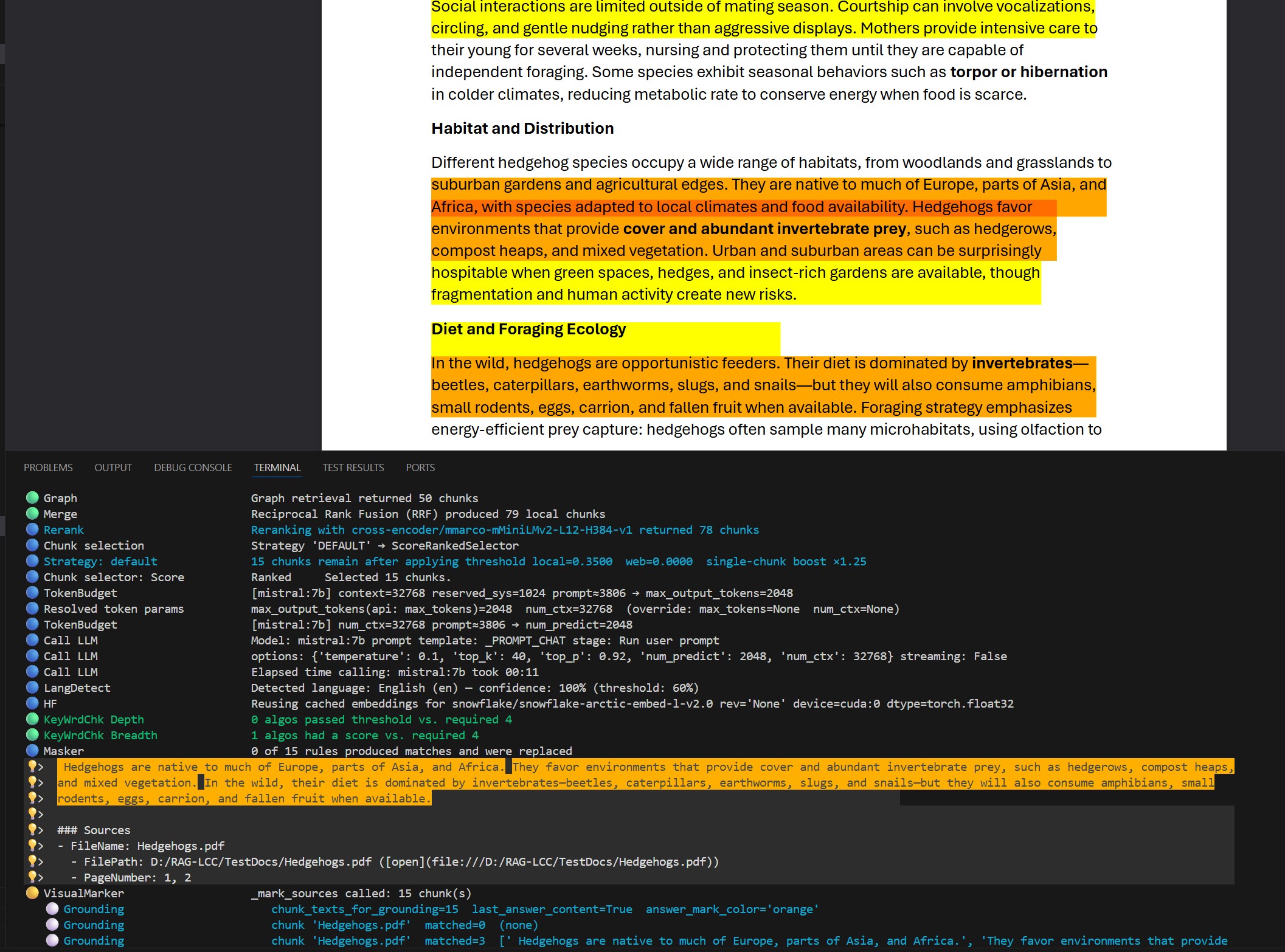 RAG-LCC Document grounding