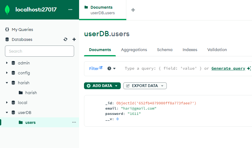 mongoDB Level-1 data