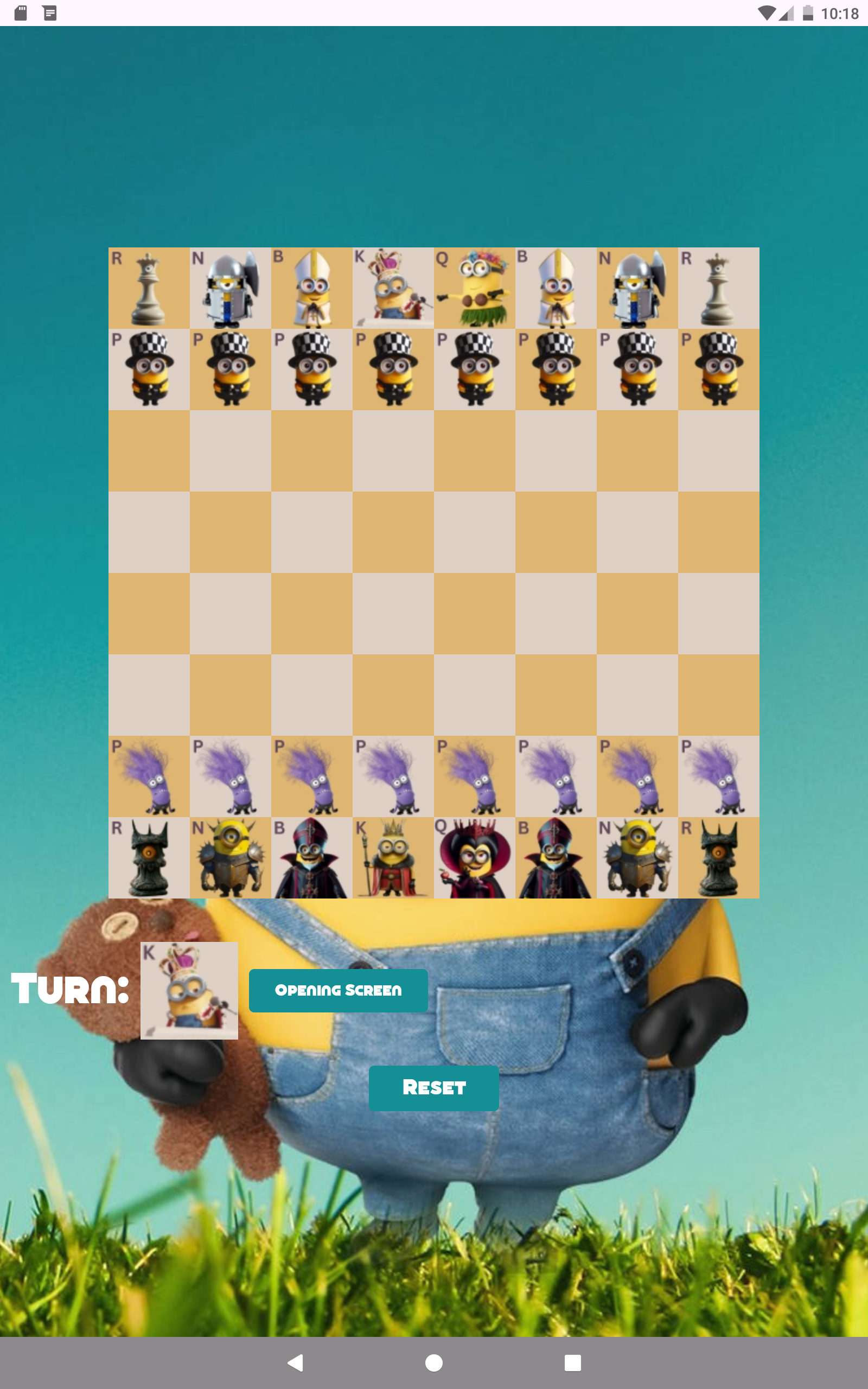 Game screen from the MinionChess Android repository