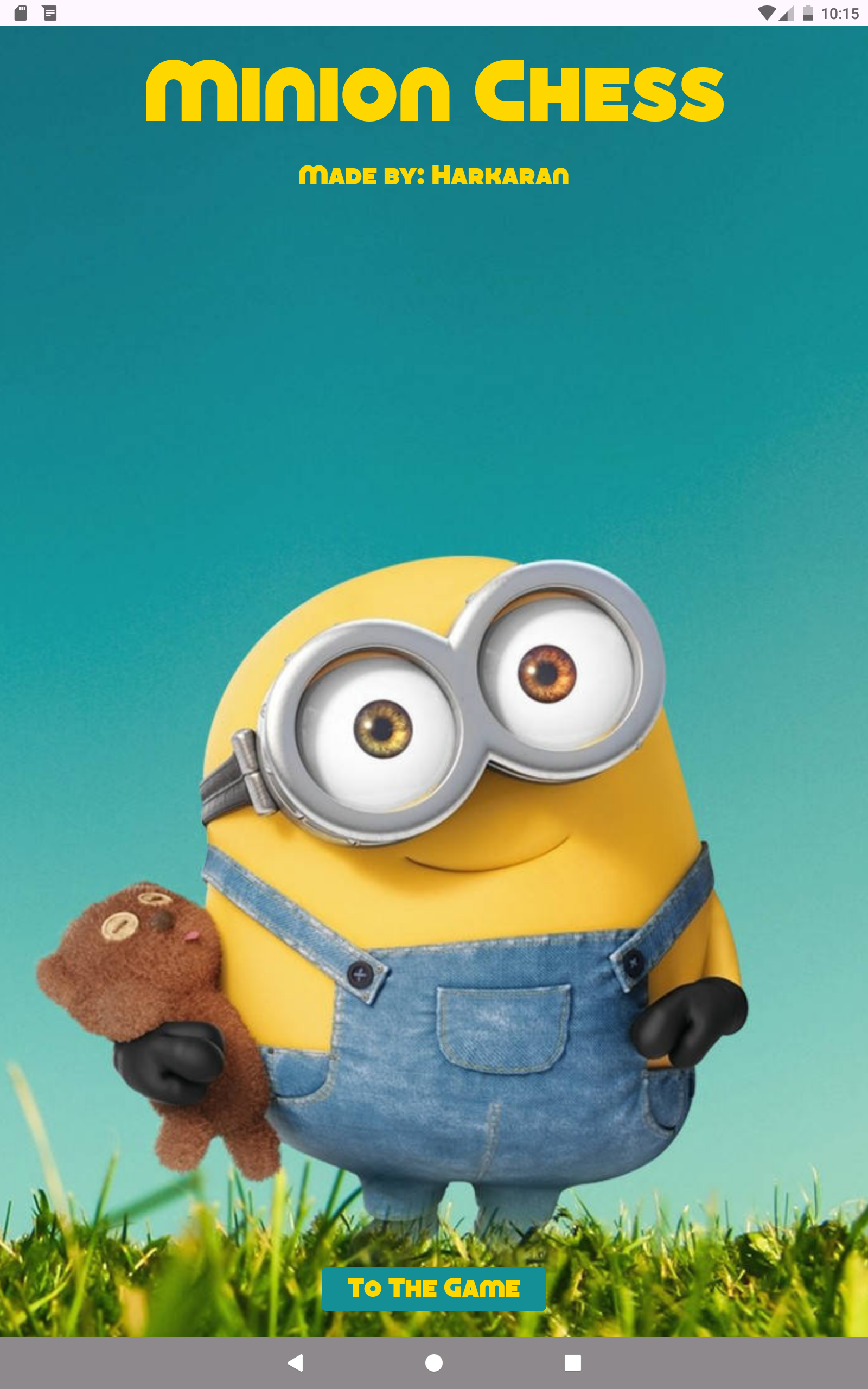 Opening screen from the MinionChess Android repository
