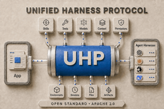 UHP connects applications, agent harnesses, and surrounding modules through one unified interface.