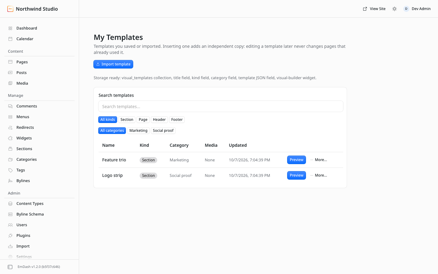 My Templates