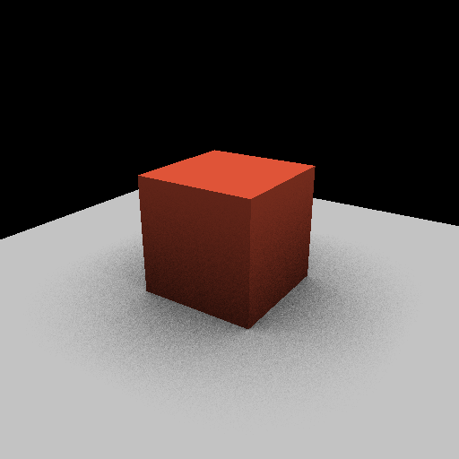 The shaded frame: a red box on a grey ground plane.