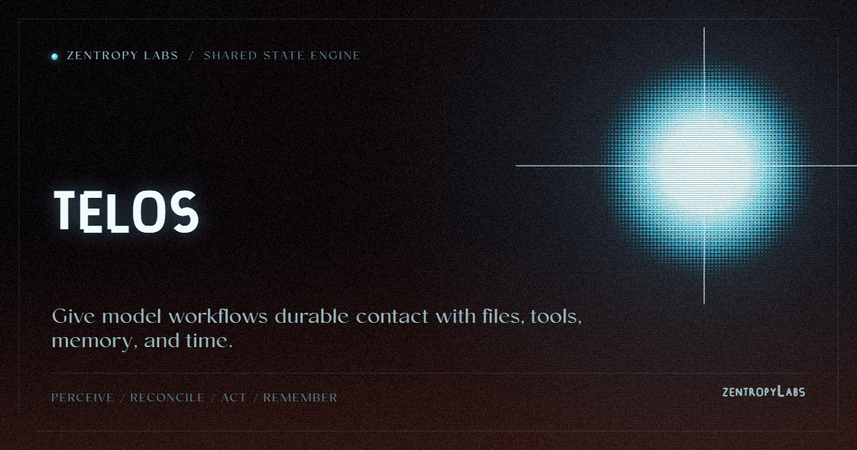 telos: The shared workbench: durable state, native workstation control, sensory organs, a discovery forge.
