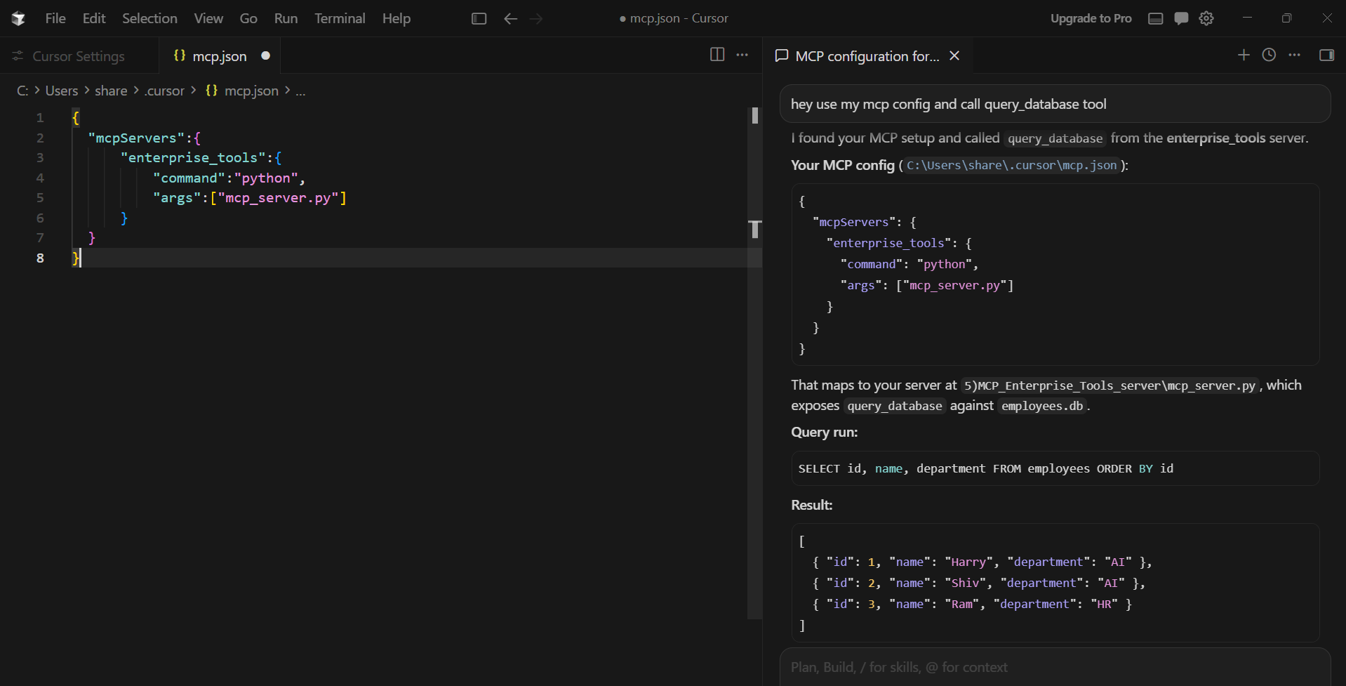 Cursor MCP Client Integration