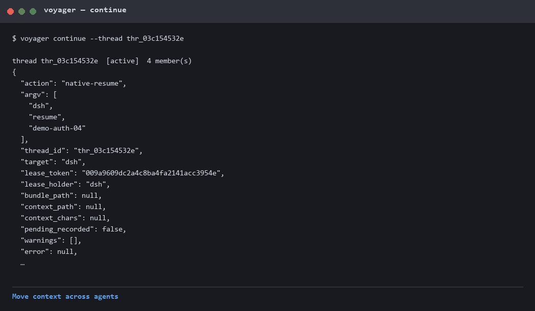 Move context across agents