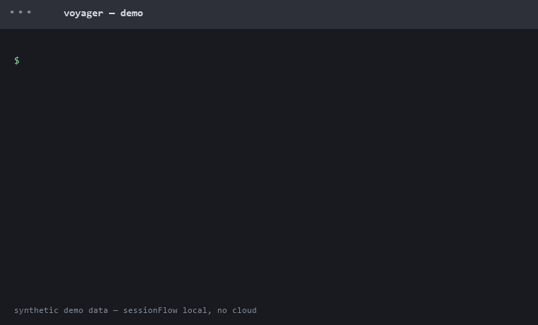 sessionFlow demo: search, timeline, continue, doctor repair