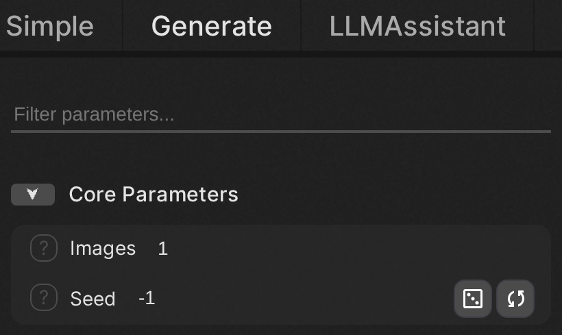 Audio parameters in the Generate tab