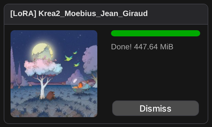 A finished download