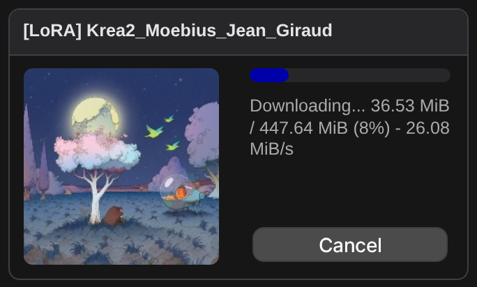 A download in progress